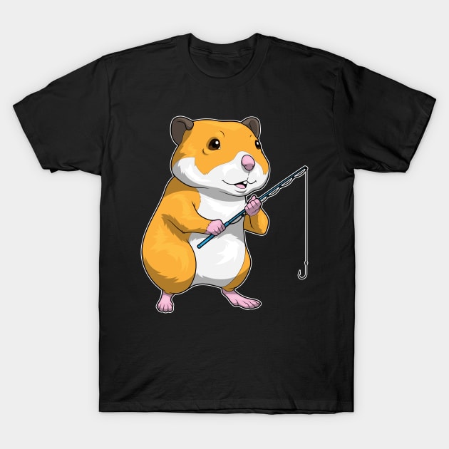 Hamster Fisher Fishing rod Fishing T-Shirt by Markus Schnabel